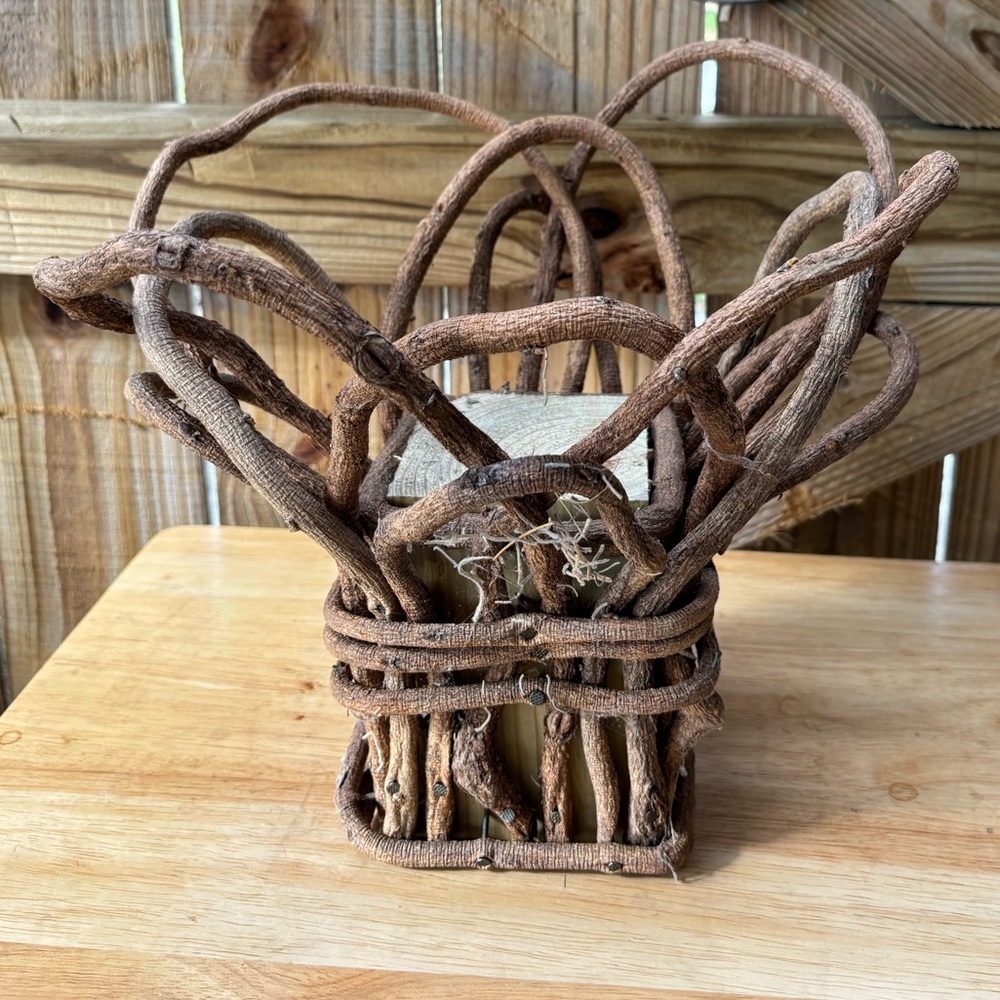Vintage Handmade Wisteria Vine Rustic Decor Piece 10 1/2”H - Picture 3 of 9